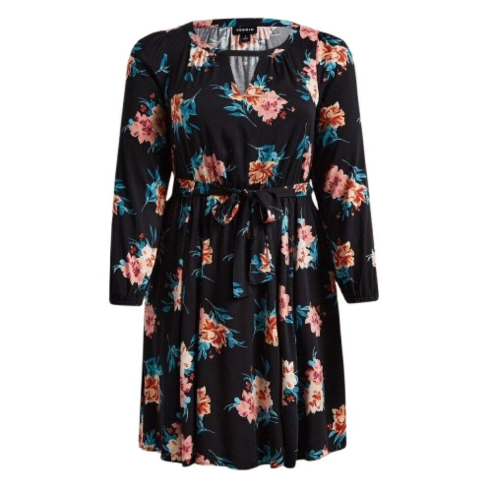 NWT Womens Size 12 Torrid Mini Stretch Challis A-line Floral Print Dress NEW